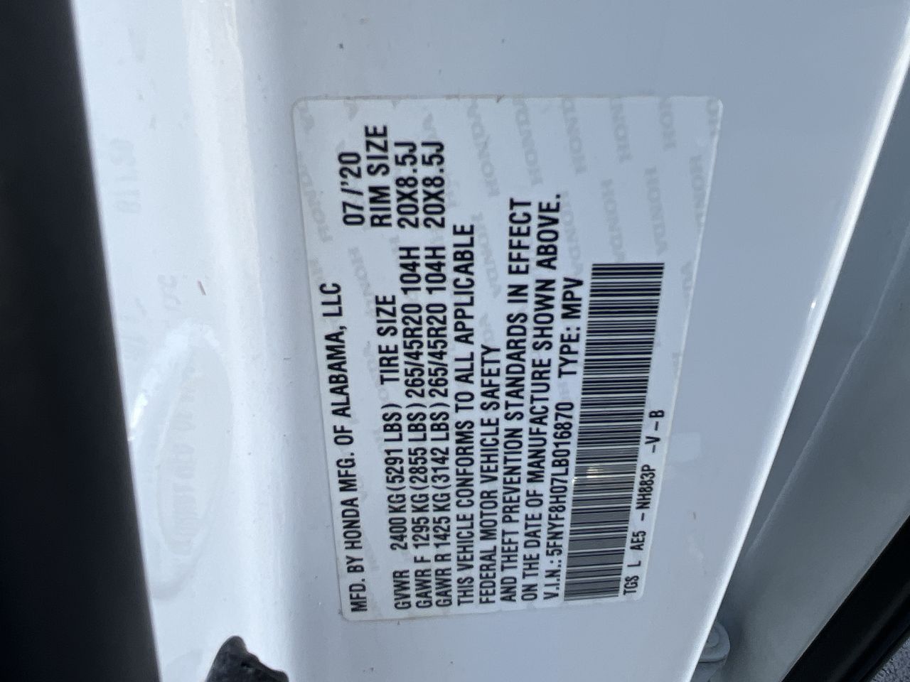 2020 Honda Passport Elite