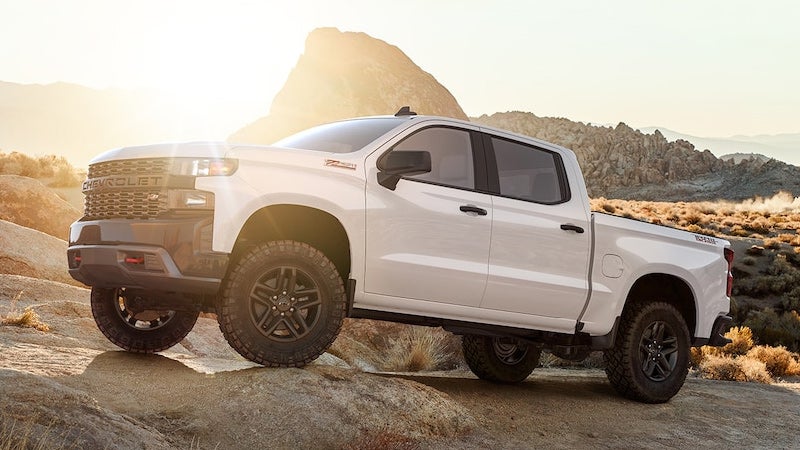 2019 Silverado on rugged mountain terrain
