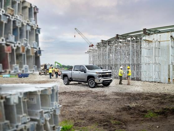 Chevrolet Silverado at construction site